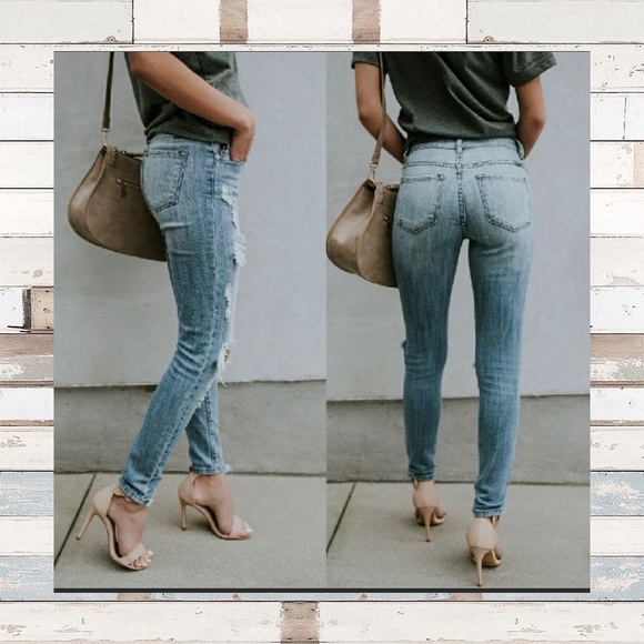 KanCan Distressed Light Wash Universal Skinny Jean - Picture 8 of 8